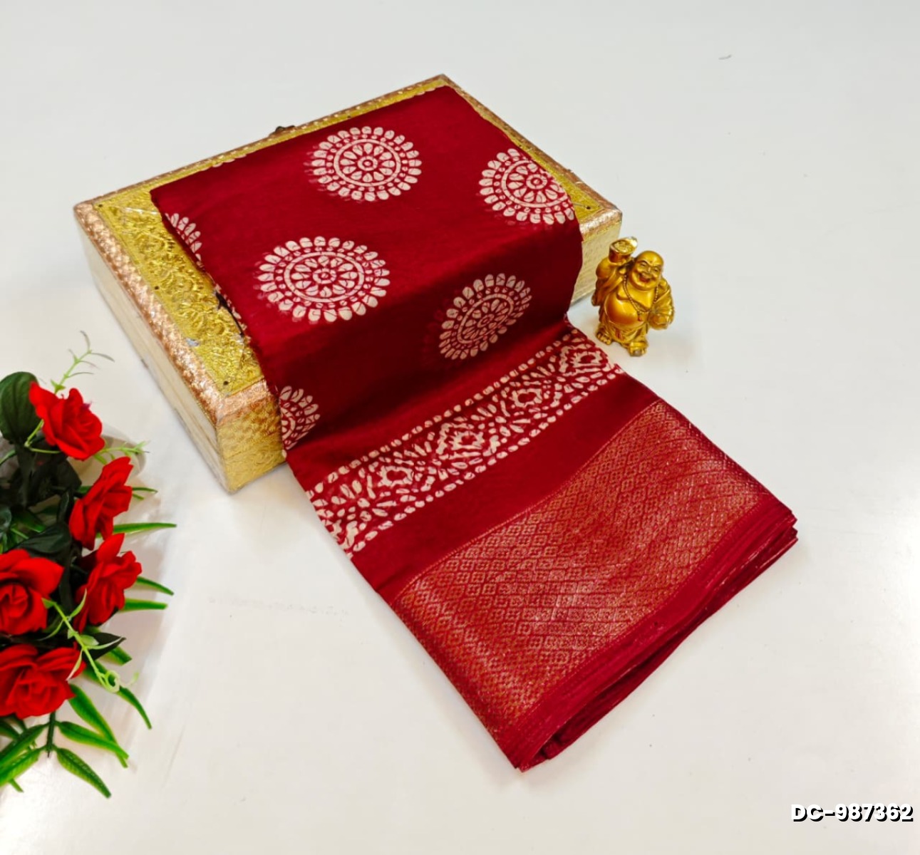 Silver & Copper Zari Woven Soft Cotton Designer Saree